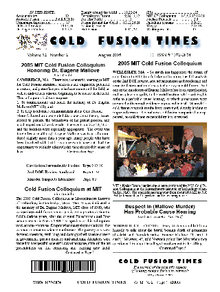 July 2005 issue (Volume 12, number 2) COLD FUSION TIMES