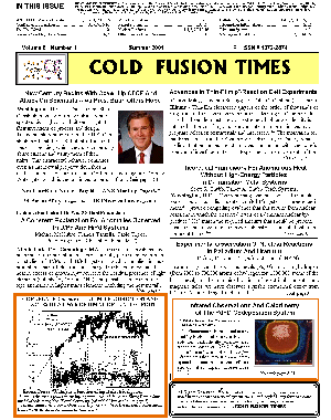 COLD FUSION TIMES, current issue (vol 8, no. 1)  SUMMER 2001