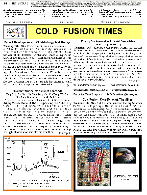 COLD FUSION TIMES, current issue (vol 8, no. 2)  Fall